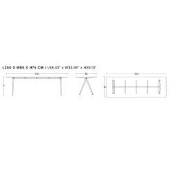 Tische|Esstische^HAY Pyramid 02 Tisch Gestell schwarz 250x85cm