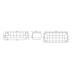 HAY Quilton Lift 3-Sitzer Sofa Gestell Nussbaum| Sofas