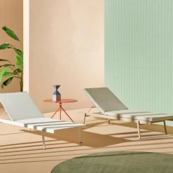 Gartenliegen^Pedrali Rail Sonnenliege mit Auflage