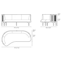 Carl Hansen RF1903L Sideways Sofa links 197x104cm| Sofas