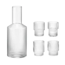 Gläser^Ferm Living Ripple Karaffe mit Gläser 4er Set