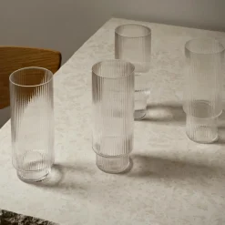 Gläser|Barzubehör^Ferm Living Ripple Karaffe mit Longdrinkgläser 4er Set