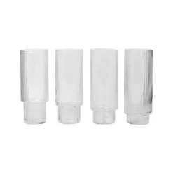 Gläser^Ferm Living Ripple Longdrinkglas 4er Set