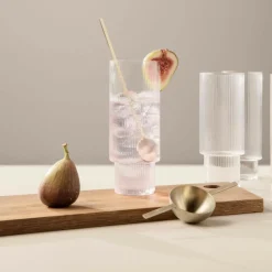 Ferm Living Ripple Longdrinkglas 4er Set| Barzubehör