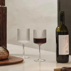 Ferm Living Ripple Rotweinglas 2er Set| Barzubehör