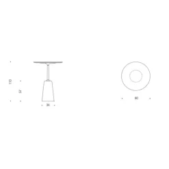 Tische^MDF Italia Rock Bartisch Ø80cm