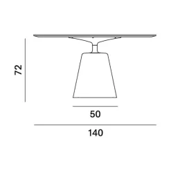 MDF Italia Rock Esstisch Ø 140cm Zement| Tische|Esstische