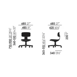 Bürostühle^Vitra Rookie Bürodrehstuhl Soft Grey