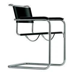 Thonet S 34 Freischwinger Armlehnstuhl Kernleder| Stühle