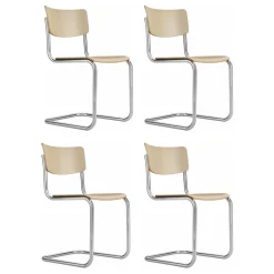 Stühle^Thonet S 43 Freischwinger Stuhl 4er Set