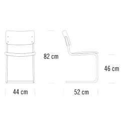 Thonet S 43 Freischwinger Stuhl Gestell weiß| Stühle