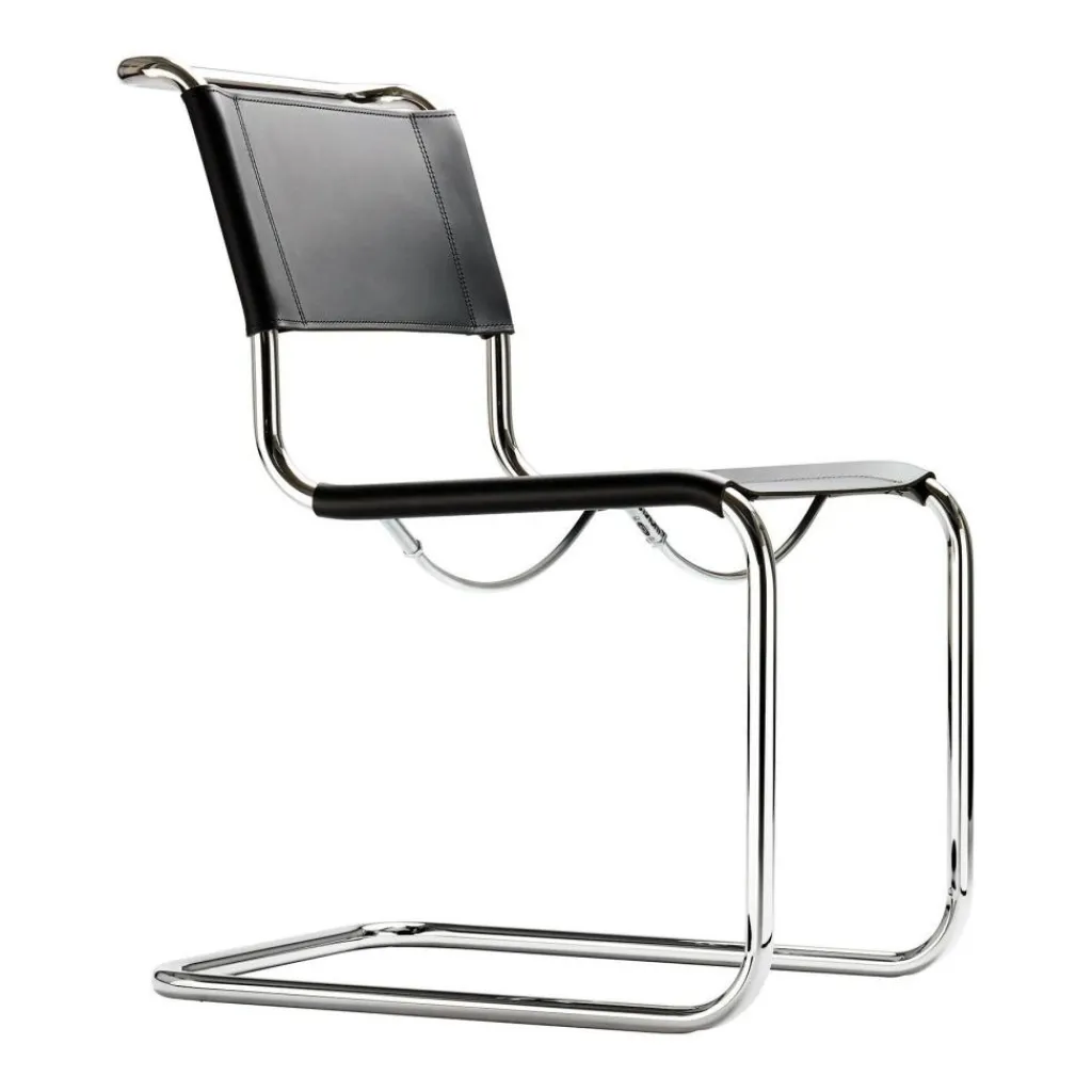 Stühle^Thonet S 33 Freischwinger Stuhl Kernleder