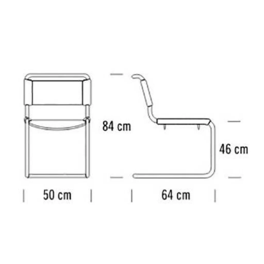 Stühle^Thonet S 33 Freischwinger Stuhl Kernleder