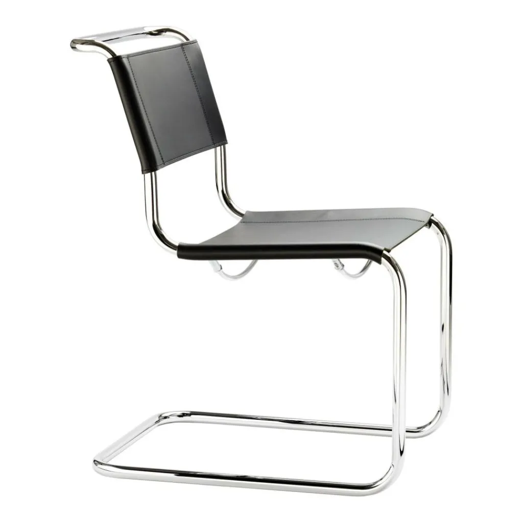 Stühle^Thonet S 33 Freischwinger Stuhl Kernleder
