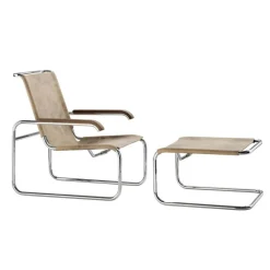 Hocker^Thonet S 35 LH Pure Materials Fußhocker Büffelleder