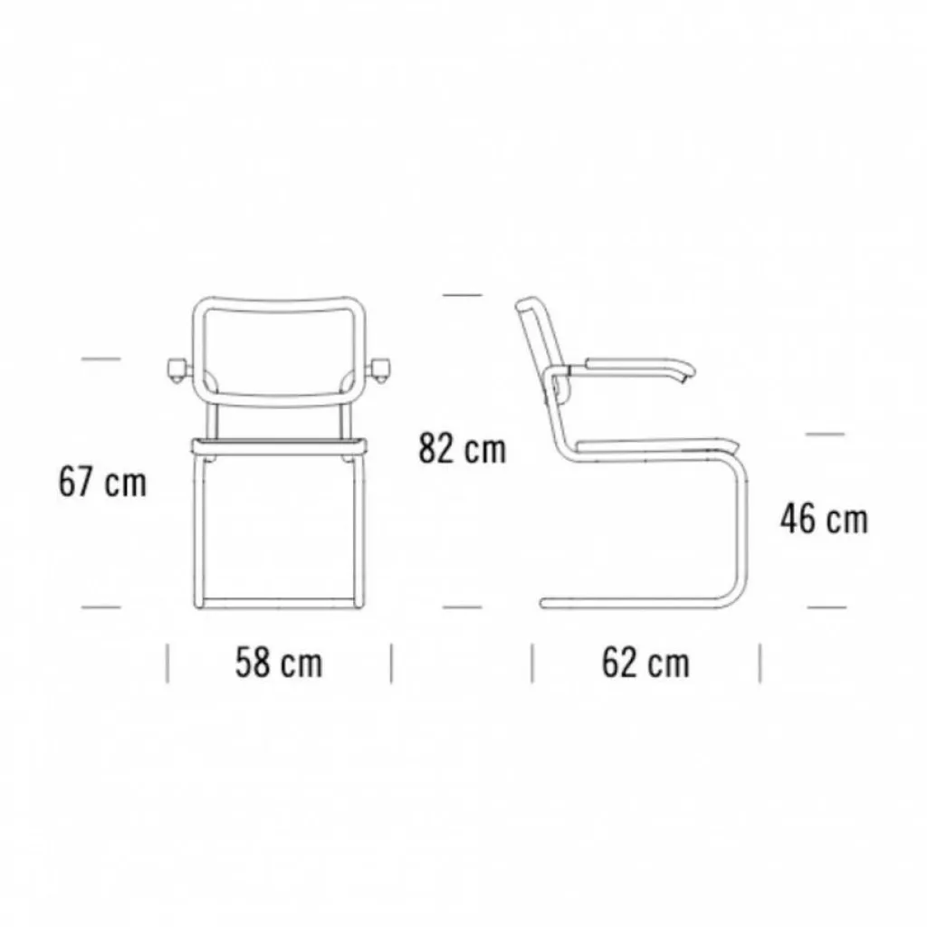Thonet S 64 N Freischwinger Armlehnstuhl Buche| Stühle