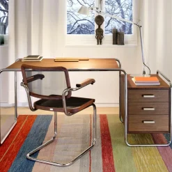 Stühle^Thonet S 64 N Pure Materials Freischwinger Armlehnstuhl Nussbaum