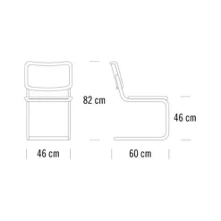 Stühle^Thonet S 32 PV Pure Materials Freischwinger Stuhl Leder