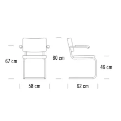 Stühle^Thonet S 64 PV Pure Materials Freischwinger Armlehnstuhl Eiche