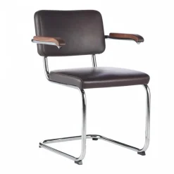 Stühle^Thonet S 64 PV Pure Materials Freischwinger Armlehnstuhl Nussbaum