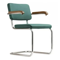 Stühle^Thonet S 64 PV Pure Materials Freischwinger Armlehnstuhl Nussbaum