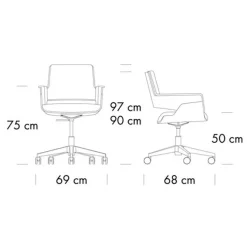 Stühle^Thonet S 845 PVDRW Bürostuhl