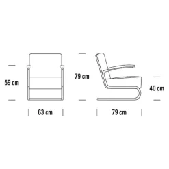 Thonet S 411 Sessel mit Hocker Leder| Sessel