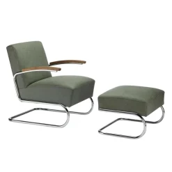 Thonet S 411 Sessel mit Hocker Leder| Sessel