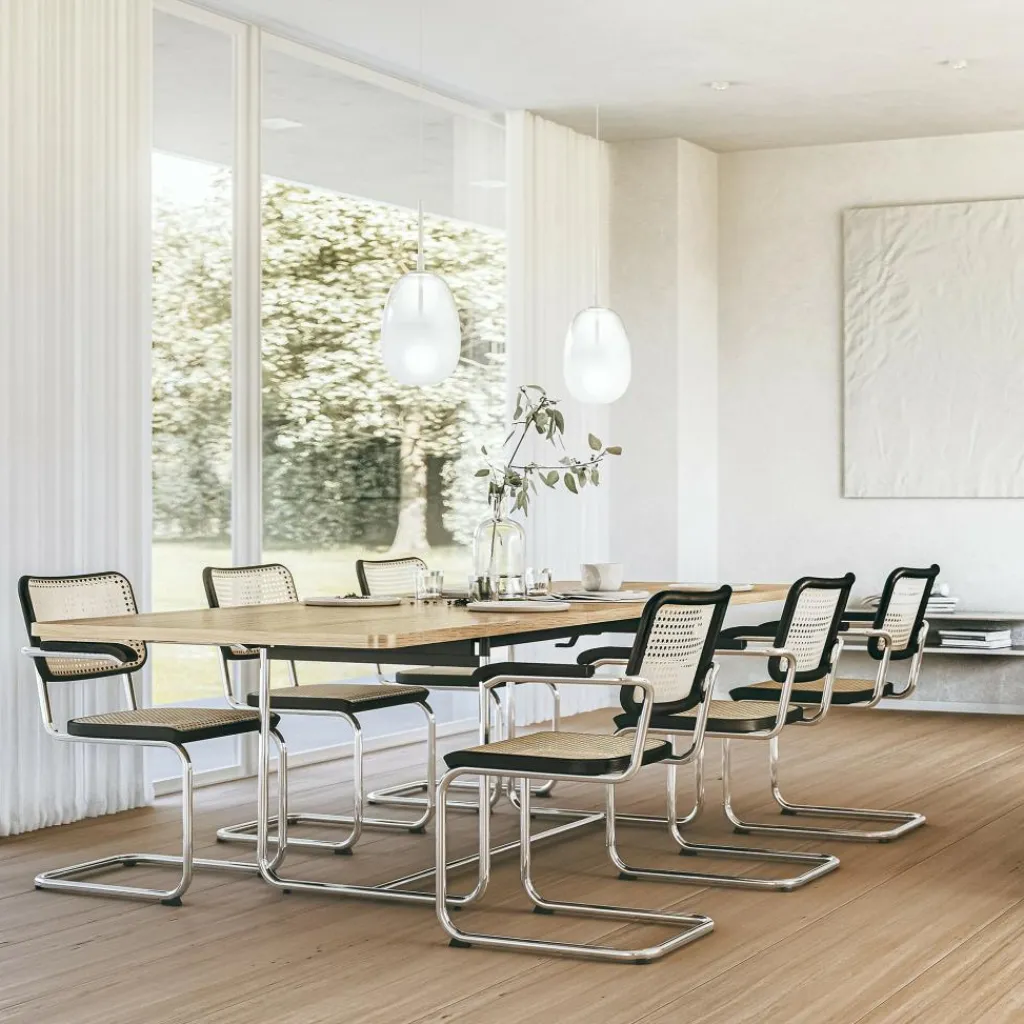 Thonet S 64 V Freischwinger Armlehnstuhl mit Rohrgeflecht 4er Set| Stühle