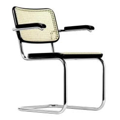 Thonet S 64 V Freischwinger Armlehnstuhl mit Rohrgeflecht| Stühle