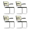 Thonet S 64 V Freischwinger Armlehnstuhl mit Rohrgeflecht 4er Set| Stühle