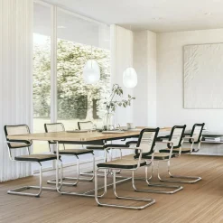 Thonet S 64 V Freischwinger Armlehnstuhl mit Rohrgeflecht 4er Set| Stühle