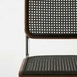 Stühle^Thonet S 32 V Freischwinger Stuhl mit Rohrgeflecht Dark Melange Gestell verchromt