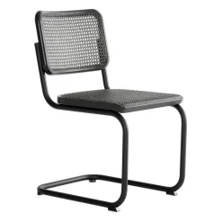 Stühle^Thonet S 32 V Freischwinger Stuhl mit Rohrgeflecht Dark Melange