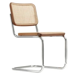 Thonet S 32 V Pure Materials Freischwinger Stuhl mit Rohrgeflecht| Stühle