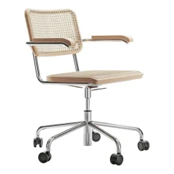 Bürostühle^Thonet S 64 VDR Drehstuhl mit Rohrgeflecht