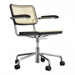 Bürostühle^Thonet S 64 VDR Drehstuhl mit Rohrgeflecht