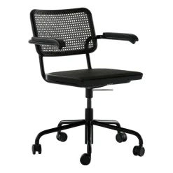 Bürostühle^Thonet S 64 VDR Drehstuhl mit Rohrgeflecht Dark Melange
