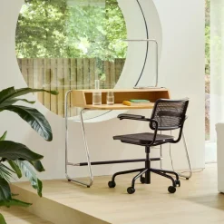 Bürostühle^Thonet S 64 VDR Drehstuhl mit Rohrgeflecht Dark Melange