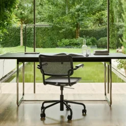 Bürostühle^Thonet S 64 VDR Drehstuhl mit Rohrgeflecht Dark Melange