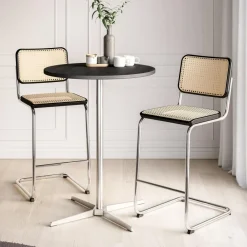 Barhocker^Thonet S 32 VH Barhocker mit Rohrgeflecht 112cm