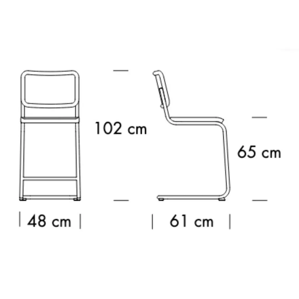 Barhocker^Thonet S 32 VHT Barhocker mit Rohrgeflecht 65cm