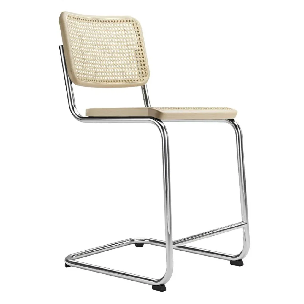 Barhocker^Thonet S 32 VHT Barhocker mit Rohrgeflecht 65cm