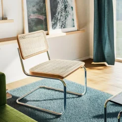 Thonet S 32 VL Freischwinger Lounge Stuhl Gestell verchromt| Sessel