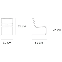 Thonet S 32 VL Freischwinger Lounge Stuhl Gestell verchromt| Sessel