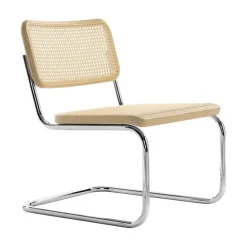 Thonet S 32 VL Freischwinger Lounge Stuhl Gestell verchromt| Sessel