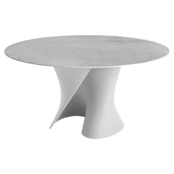 Tische|Esstische^MDF Italia S Table Esstisch Gestell weiß Ø156cm Marmor