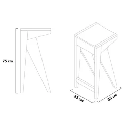 Barhocker^OUT Objekte unserer Tage Schulz Barhocker 75cm