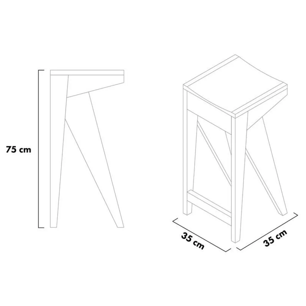 Barhocker^OUT Objekte unserer Tage Schulz Barhocker 75cm