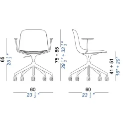 Bürostühle^Lapalma Seela S341 Bürostuhl mit Armlehnen 75-85cm